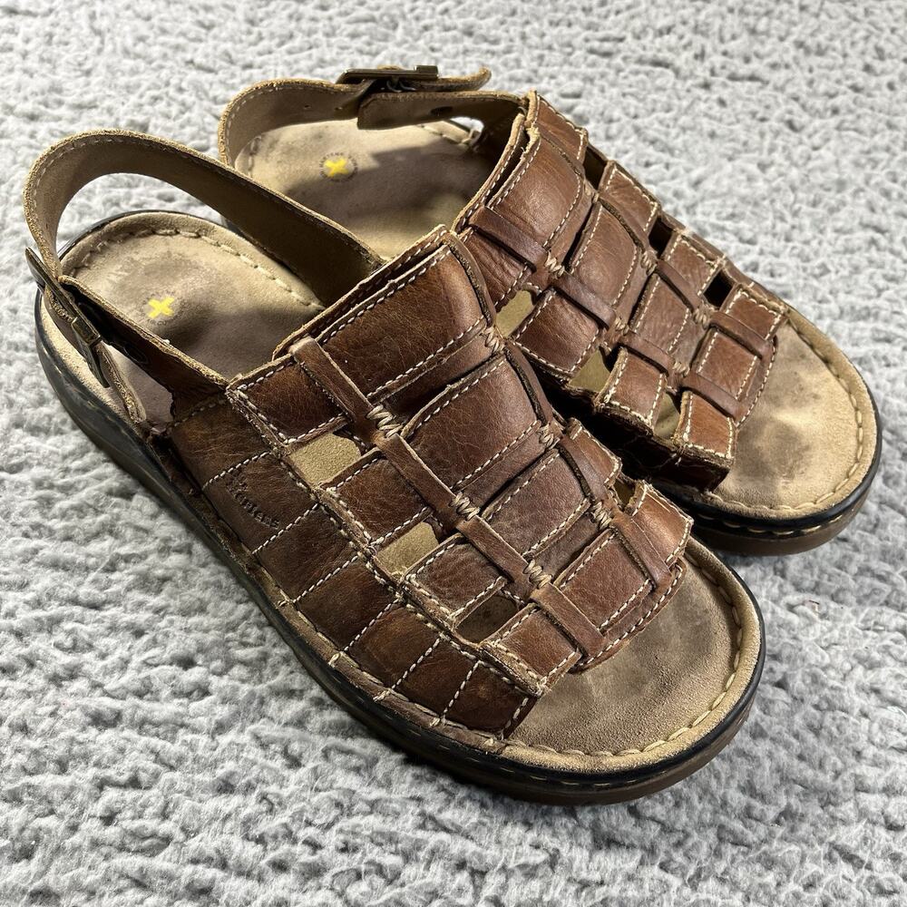 Dr Martens Brown Leather Woven Fisherman Sandals Mens 7 Womens 8 Grunge